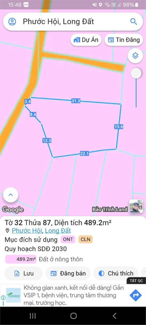 VỊ TRÍ ĐẸP - GIÁ TỐT -  Bán Đất CHÍNH CHỦ Sẵn Nhà Ở và Sân Vườn - Phước Hội, Long Đất, BRVT