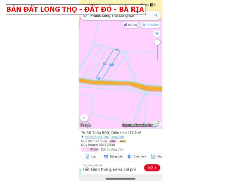 Bán đất Long Thọ - Đất Đỏ - Bà Rịa Vũng Tàu, giá chỉ 7xxtr