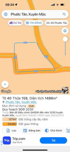 Bán đất 3mt giá tốt. Xã Phước tân. Xuyên Mộc