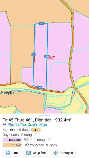 chinh chủ cần bán lô đất xã hồ tràm hồ chi minh