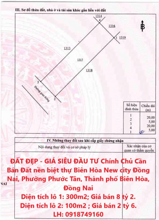 ĐẤT ĐẸP - GIÁ SIÊU ĐẦU TƯ Chính Chủ Cần Bán Đất nền biệt thự Biên Hòa New city Đồng Nai