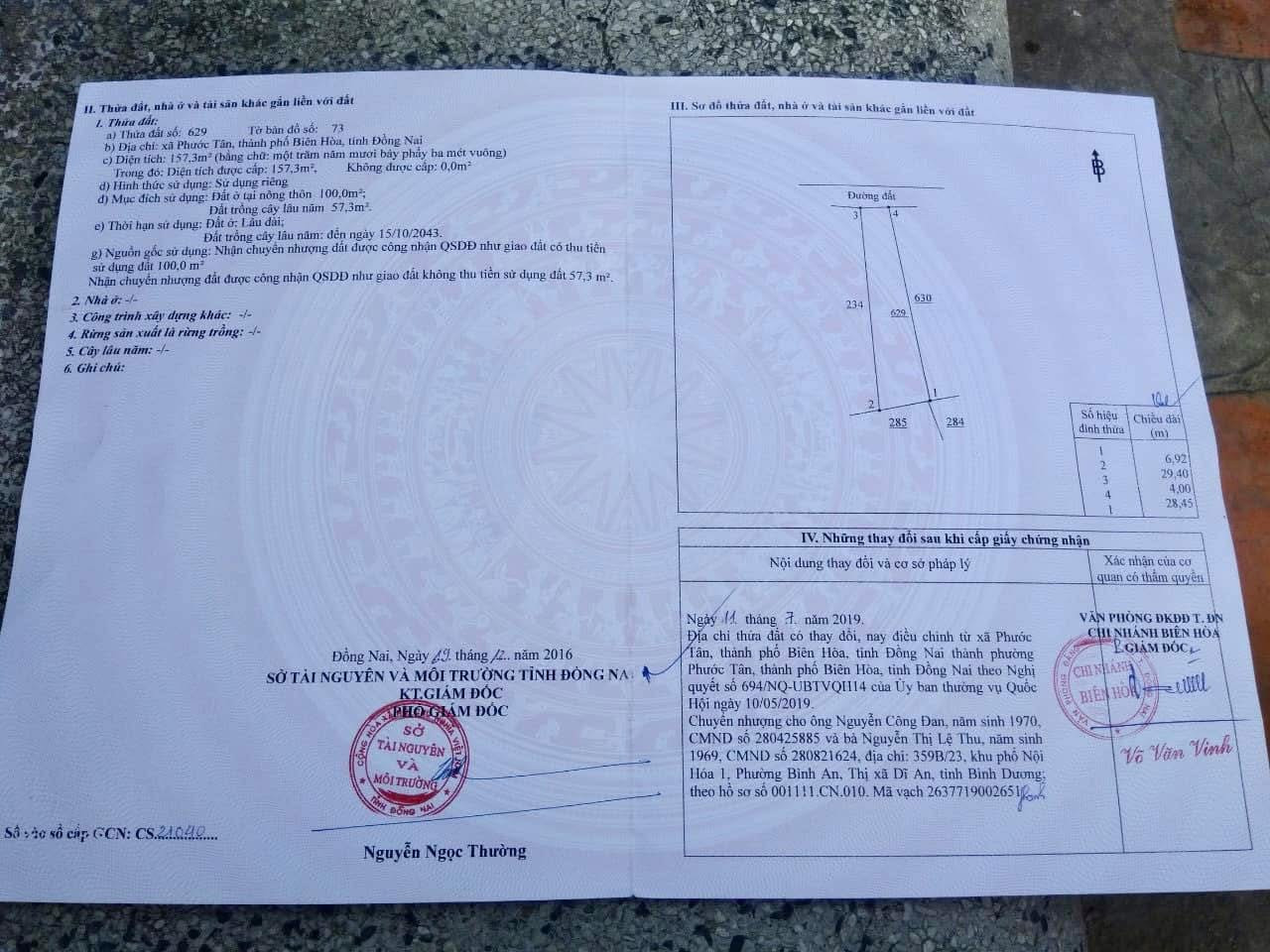 Bán đất chính chủ khu Phước Tân, đường Hoàng Đình Cận, ~157m2, ngay cầu Sông Buông