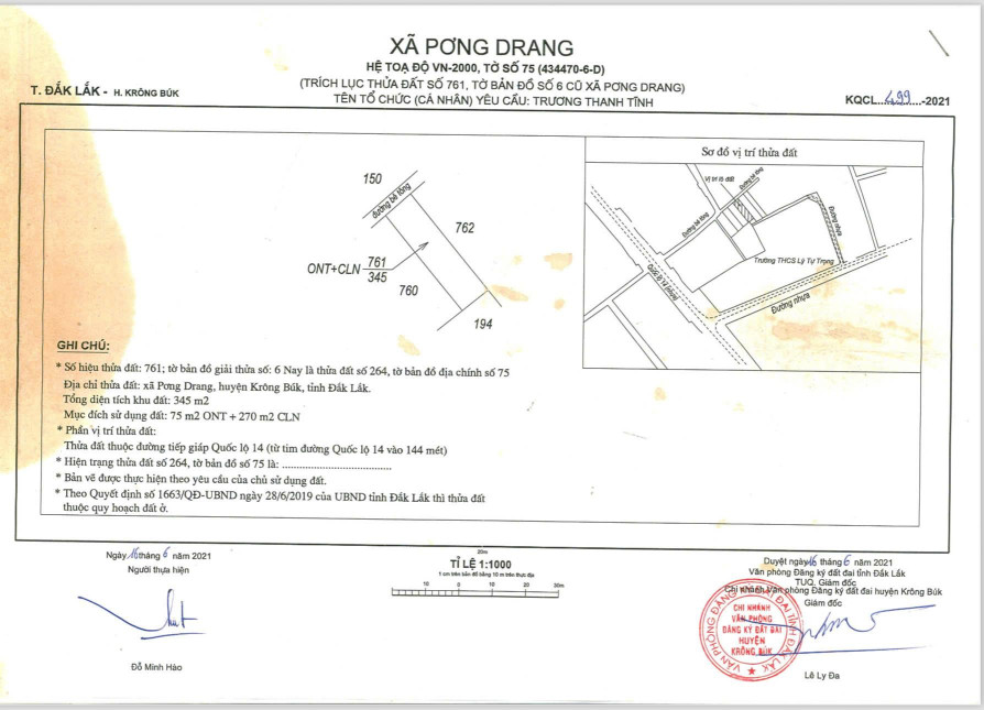 CHÍNH CHỦ Bán 2 Nền Liền Kề Vị Trí Đẹp Tại TT Pơngdrang - Huyện Krongbuk - Tỉnh Đaklak