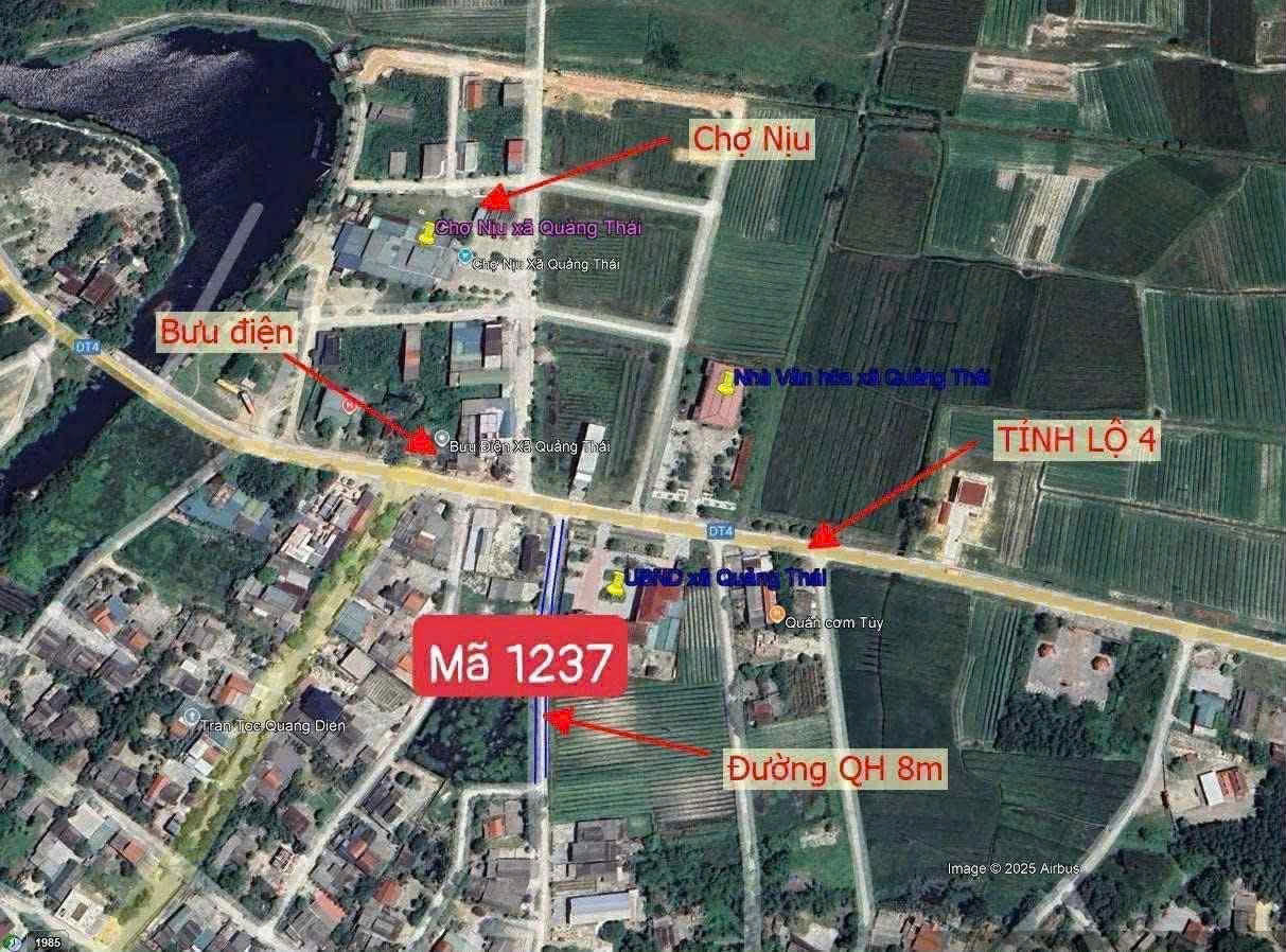 Bán đất đấu giá ngay trung tâm Quảng Thái : Gần Chọ Nịu,Trường học,BCH Quân Sự xã Đan Điền mới…