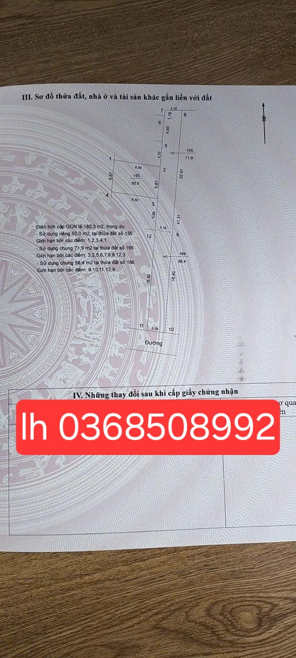 Bán đất 50m² ngang 5,87m giá 2.7 tỷ Xã Quang Minh