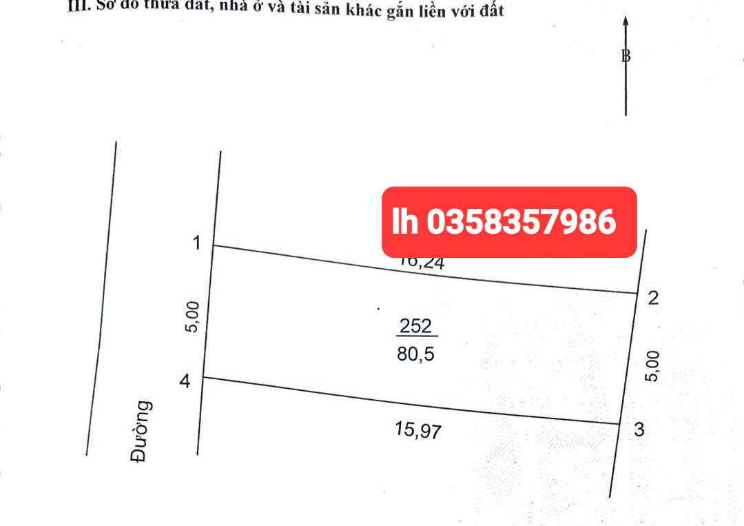 Bán đất 80.5m² ngang 5m giá 4.37 tỷ Xã Quang Minh