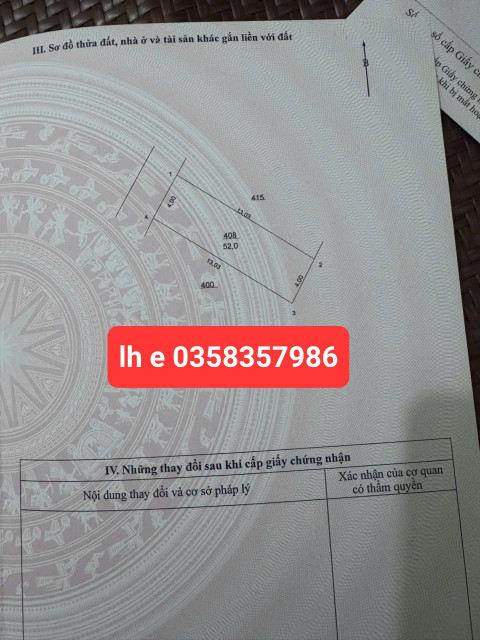 Bán đất 52m² ngang 4m giá 4.1 tỷ Xã Quang Minh