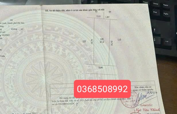 Bán đất 87m² ngang 5m giá 3.92 tỷ Xã Quang Minh