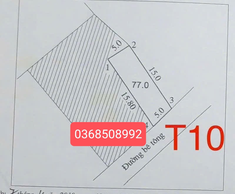 Bán đất 77m² ngang 5m giá 3.85 tỷ Xã Quang Minh
