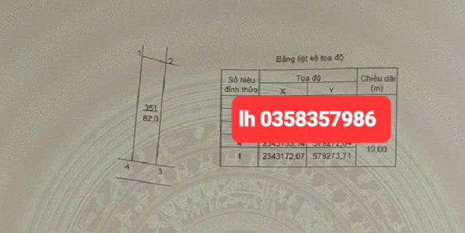 Bán đất 82m² ngang 4.36m giá 4.6 tỷ Xã Quang Minh