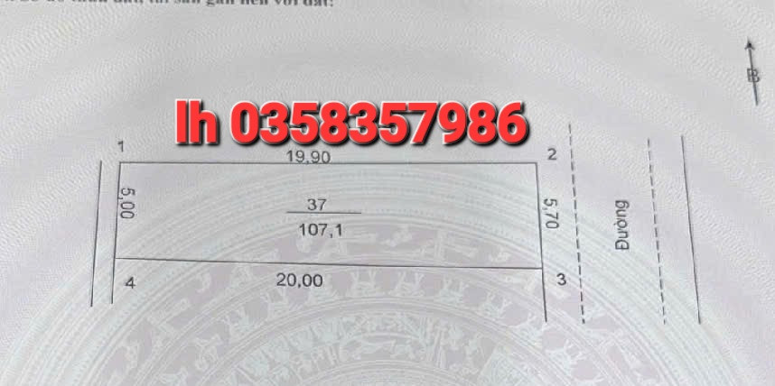 Bán đất 107.1m² ngang 5.7m giá 6.6 tỷ Xã Quang Minh