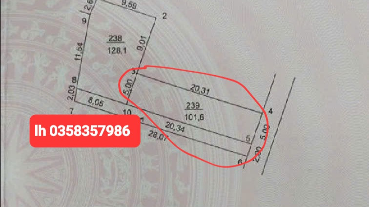 Bán đất 101.6m² ngang 5m giá 4.4 tỷ Xã Quang Minh