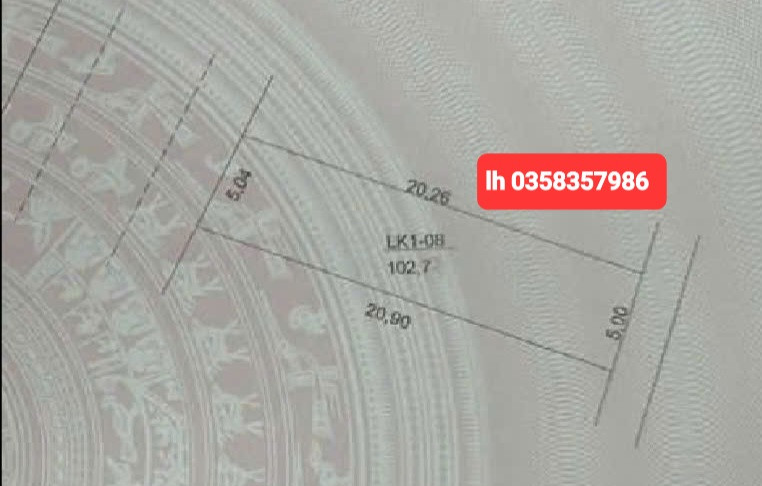 Bán đất 102.7m² ngang 5.04m giá 6.9 tỷ Xã Quang Minh
