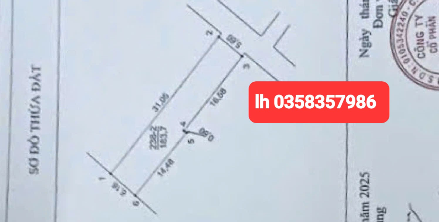 Bán đất 183.7m² ngang 5m giá 7.9 tỷ Xã Quang Minh