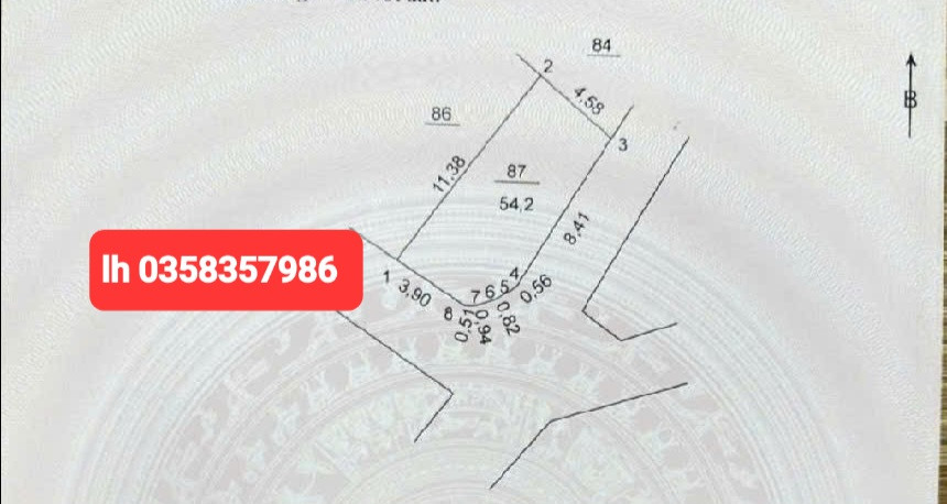 Bán đất 54.2m² ngang 4.58m giá 3.75 tỷ Xã Quang Minh