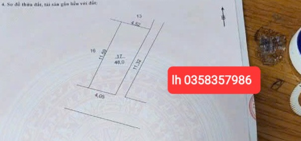 Bán đất 48m² full thổ cư ngang 4.52m giá 3.15 tỷ tại Xã Quang Minh