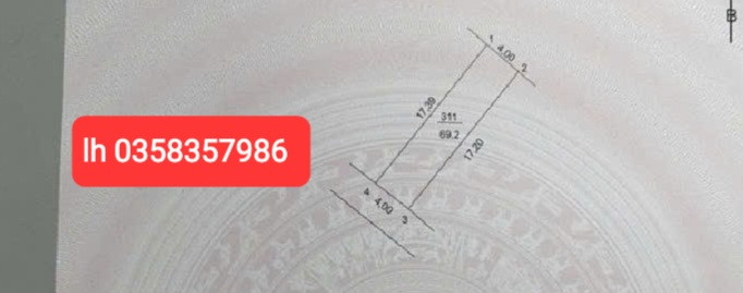 Bán đất 69.2m² full thổ cư ngang 4m giá 3.8 tỷ tại Xã Quang Minh