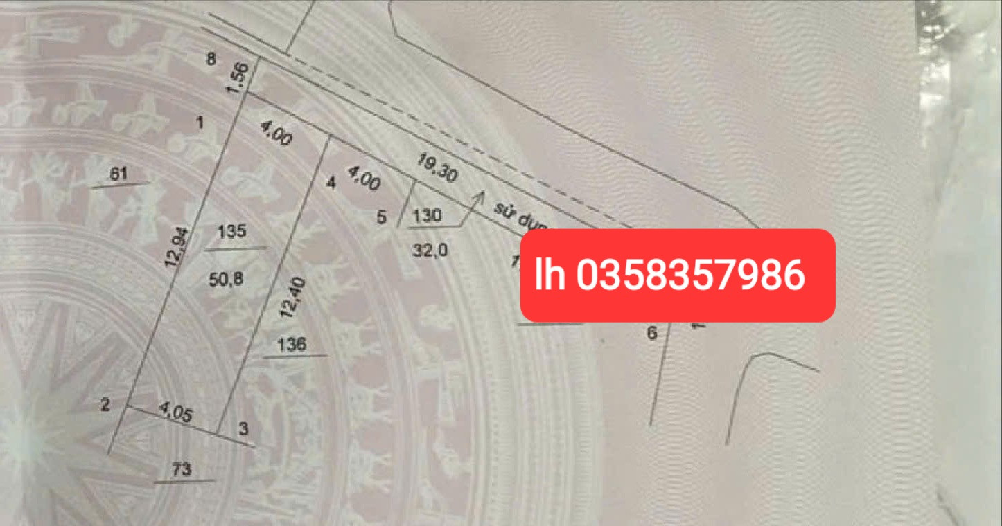 Bán đất 50.8m² full thổ cư ngang 4m giá 3.1 tỷ tại Xã Quang Minh
