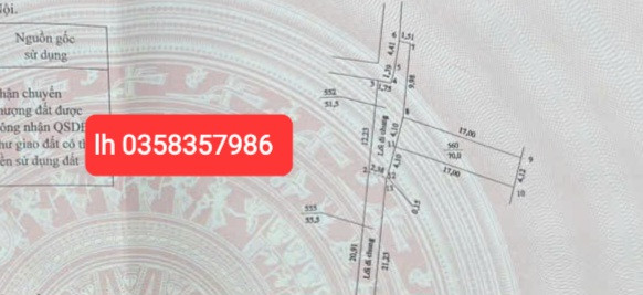 Bán đất 70m² full thổ cư ngang 4.1m giá 2.7 tỷ tại Xã Quang Minh