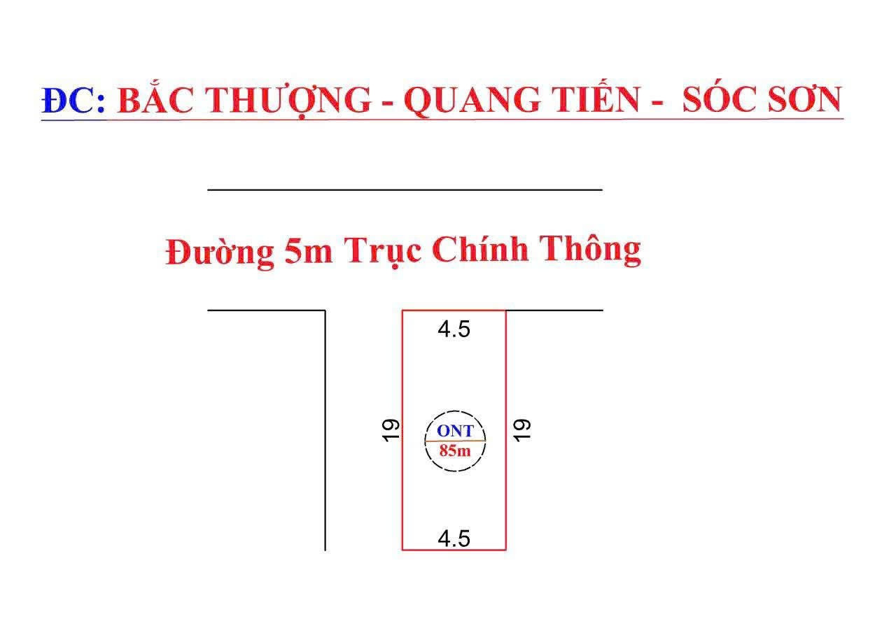 Bán đất 80m² ngang 4.5m giá 2.8 tỷ tại Xã Quang Tiến Huyện Sóc Sơn