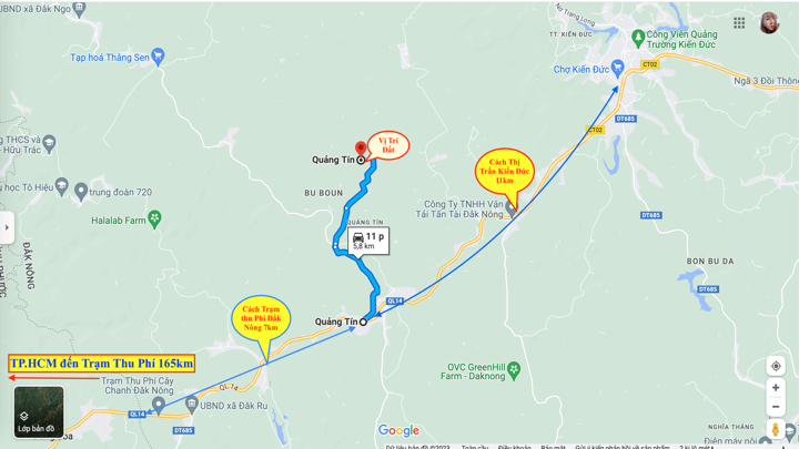 265 Triệu/lô đất sổ riêng gần 1000m2 xã Quảng tín, cách QL14 chỉ 5,6km, view đẹp, có vườn macca