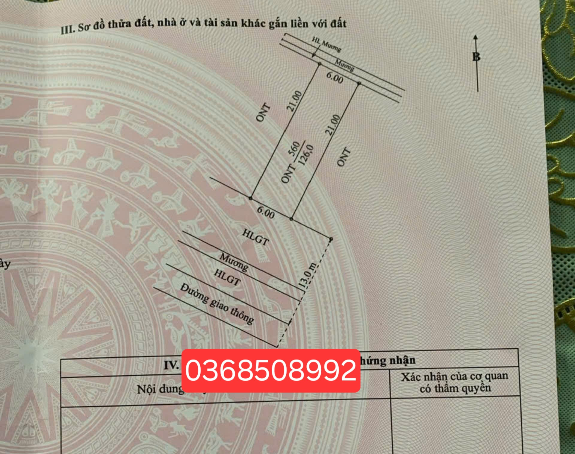 Bán đất 126m² ngang 6m giá 1.05 tỷ Xã Quang Trung