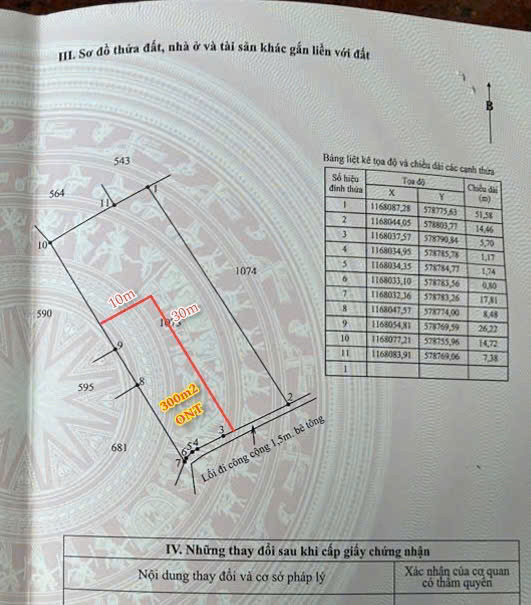 Xã Quê mỹ thạnh , Huyện tân Trụ. LA Cách Nguyễn thị lầu 200m  - DT : 1173m2 trong đó 10x30 thổ  📌 Giá : 850tr