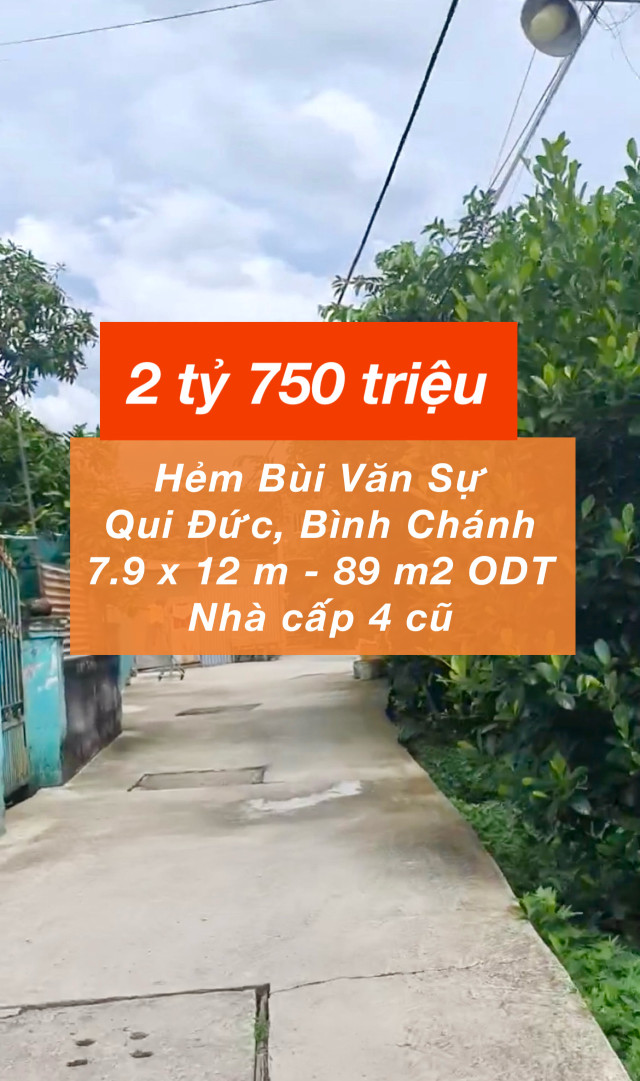 Nhà ngang 7.9m Quy Đức , Bình Chánh