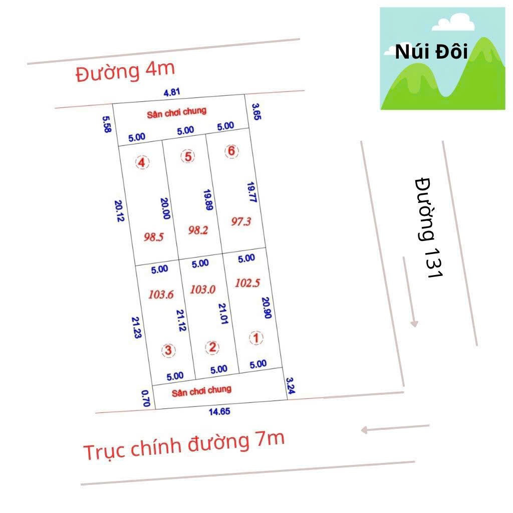 Bán đất 100m² ngang 5m giá 2.43 tỷ Xã Sóc Sơn