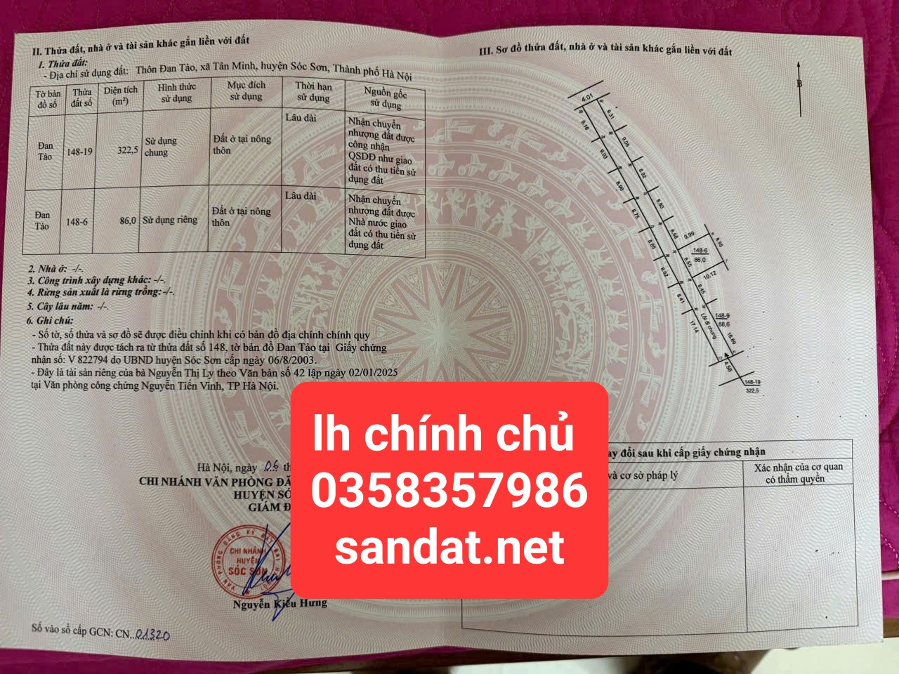 Bán đất 86m² ngang 8.55m giá 2.25 tỷ Xã Sóc Sơn