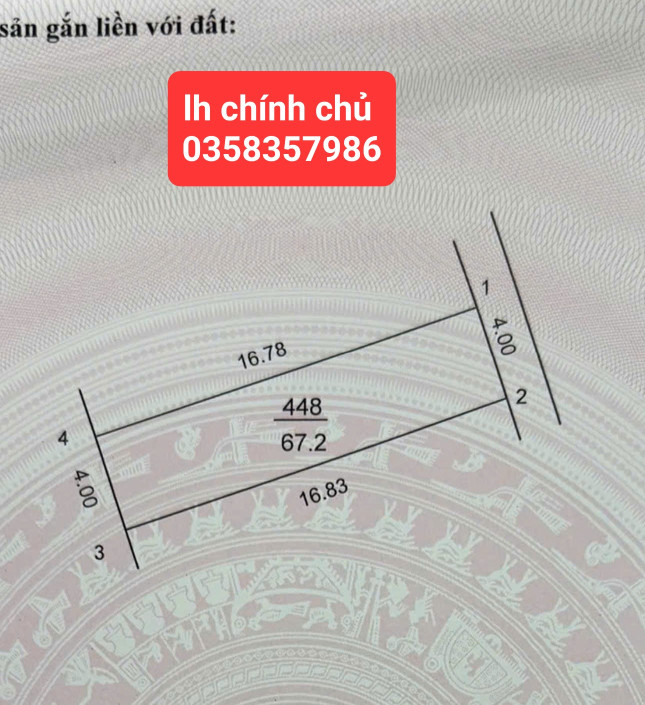 Bán đất 67.2m² ngang 4m giá 1.88 tỷ Xã Sóc Sơn