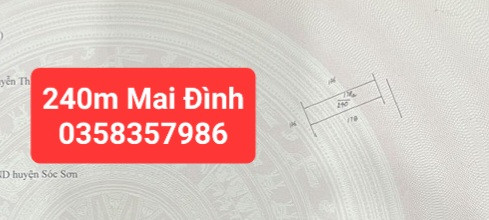 Bán Đất 240m² thổ cư 240m² giá 7.55 tỷ tại Xã Sóc Sơn Hà Nội