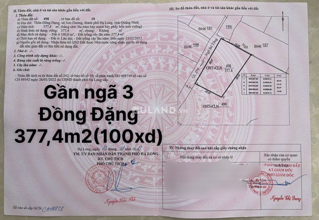 Bán Đất Gần QL 279 - Đồng Đạng - Sơn Dương