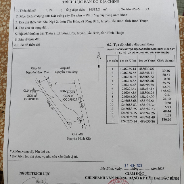 Cần bán đất mặt tiền đường nhựa