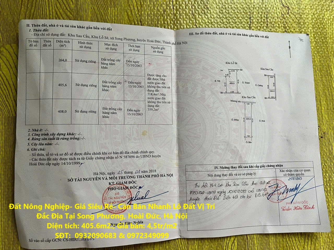 Đất Nông Nghiệp- Giá Siêu Rẻ- Cần Bán Nhanh Lô Đất Vị Trí Đắc Địa Tại Song Phương, Hoài Đức, Hà Nội