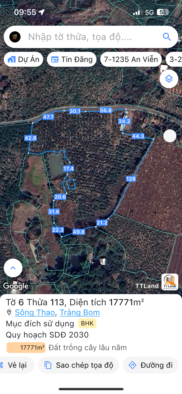 Bán đất 21000m² ngang 300m giá 13.65 tỷ tại Xã Sông Thao Huyện Trảng Bom