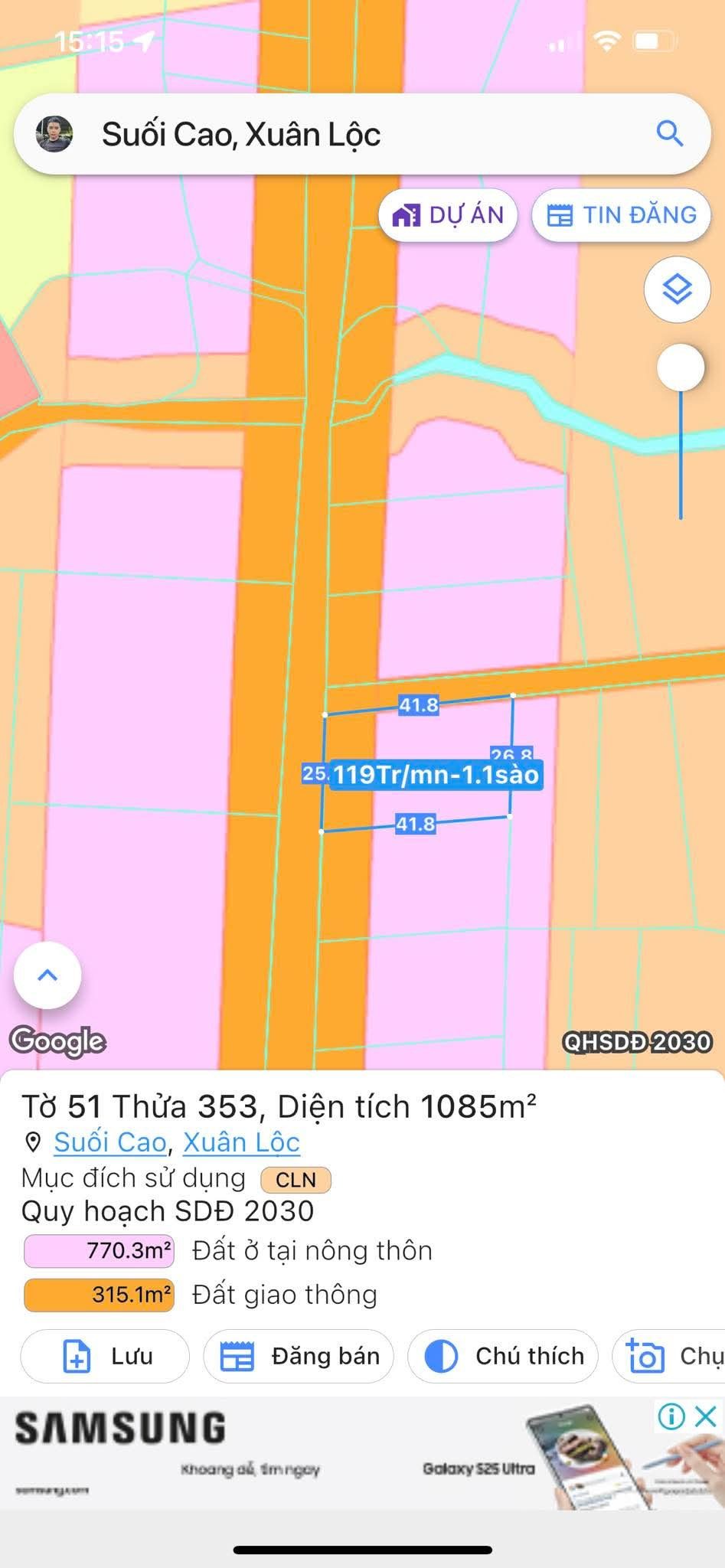 Chính chủ kẹt tiền cần bán 25m mặt tiền nhựa lớn liên xã, full Hồng lô góc hai mặt tiền, tại xã suối cao cũ xã Xuân thành mới,