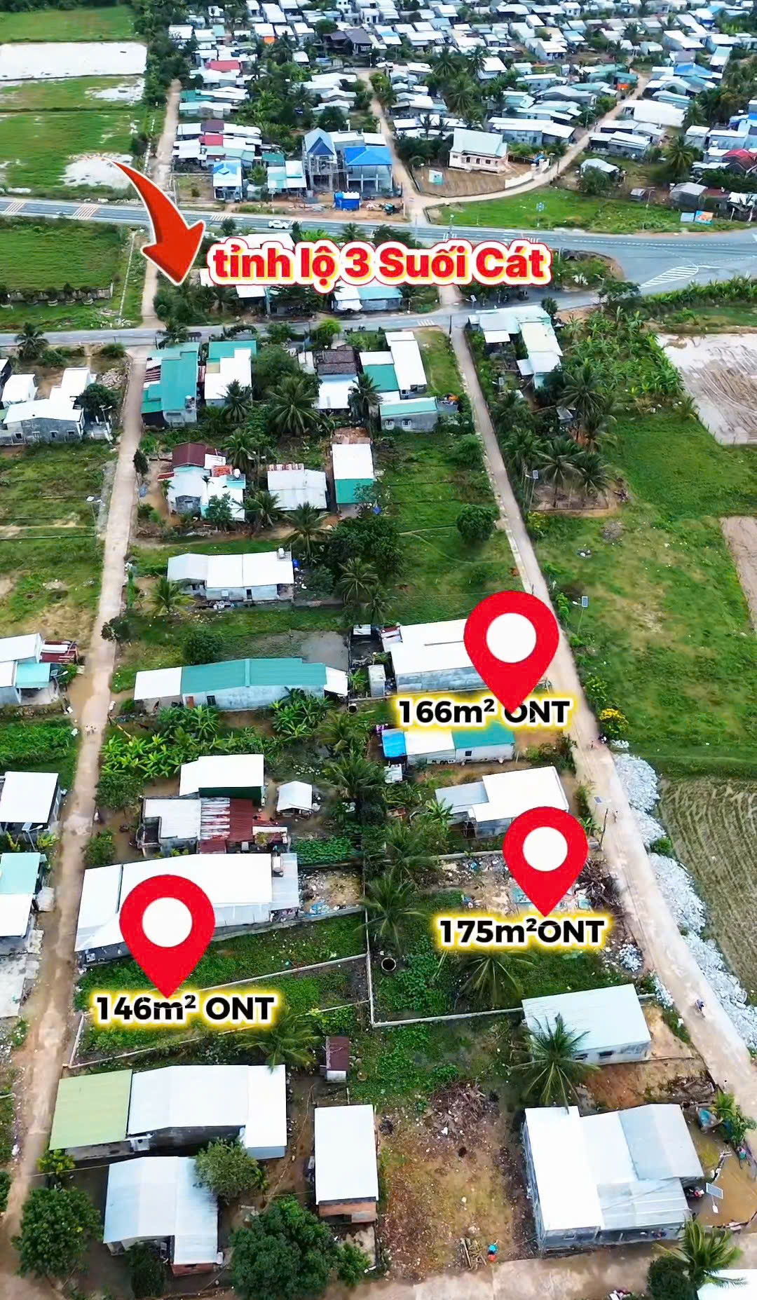 Bán nhanh 3 lô Suối Cát gần nhau, vị trí ngay Tỉnh lộ 3 gần nút giao Cao tốc BN
