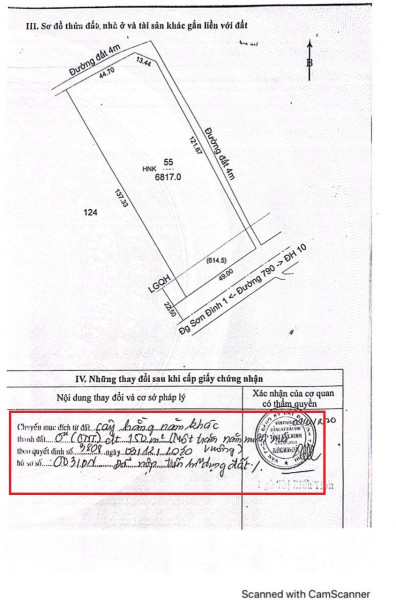 cần bán mảnh đất 3 MT đường 790 . diện tích 6817 m2 . xã suối đá . dương minh châu