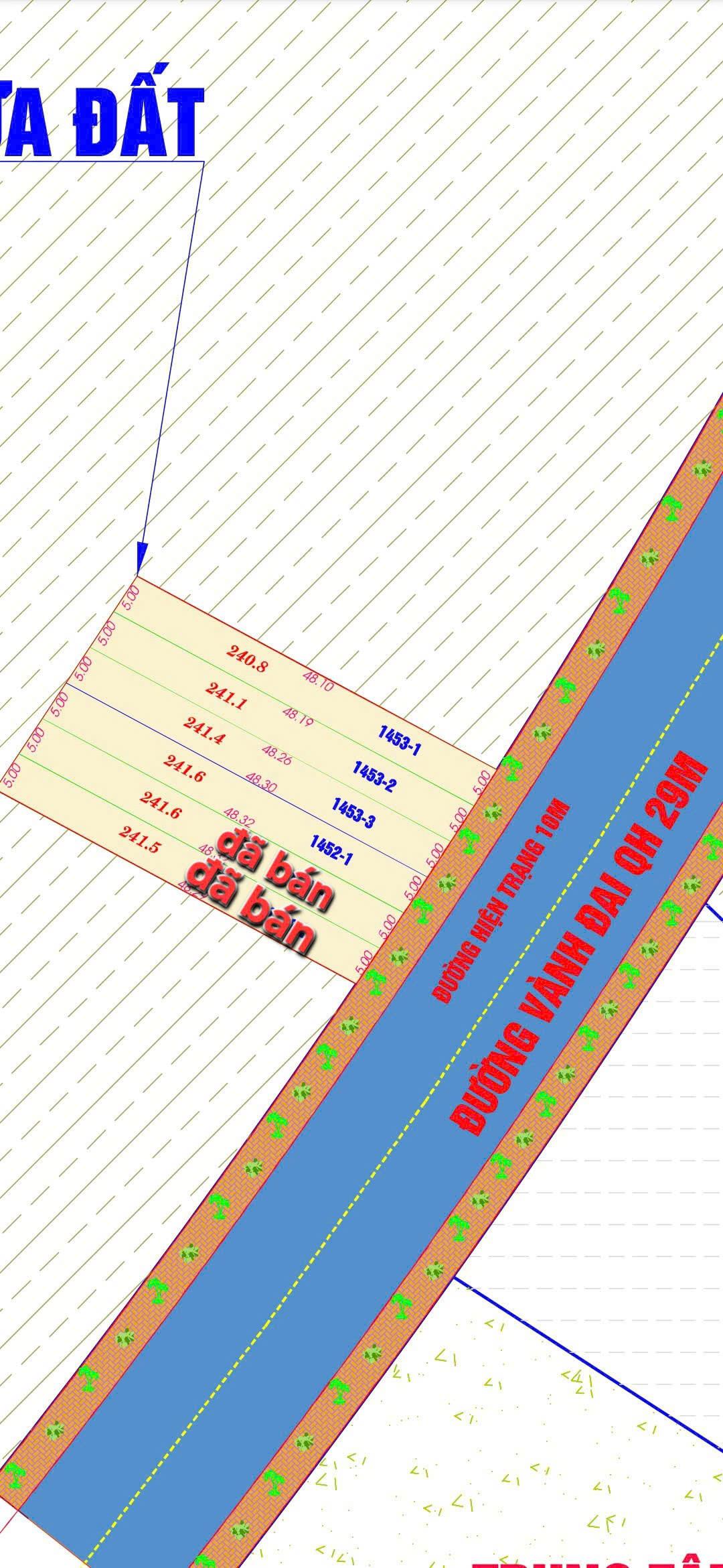 Bán đất 261m² có sẵn 241m² thổ cư ngang 5.02m giá 1.35 tỷ tại Xã Suối Dầu