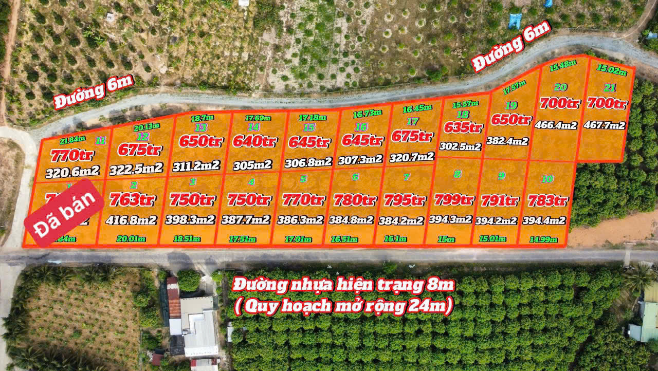Mở bán 21 lô đất vườn suối tiên 
 Giá chỉ 635tr đến 795tr
 DT 320m2 đến 467m2Ngang 15m đến 20m chiều ngang mổi lô 
 Đất trồng cây hàng năm QH thổ cưĐường Qh rộng 24m mặt trước 
 Đường mặt sau 6m 
Thuận tiện oto tận nơi  phù hợp làm vườn hoặc đầu tư 
Toạ l