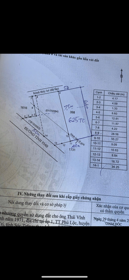 Bán đất 934B cách cầu 5km  3514.6m² ngang 50m giá 6.5 tỷ Xã Tài Văn