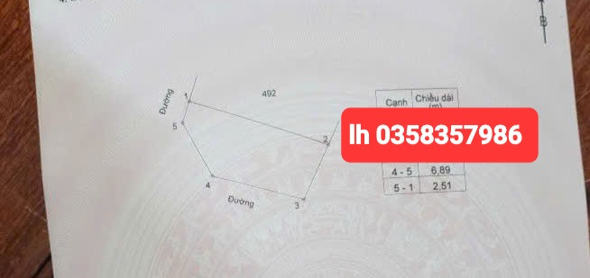 Bán đất 100m² ngang 6.75m giá 1.85 tỷ Xã Tam Đảo