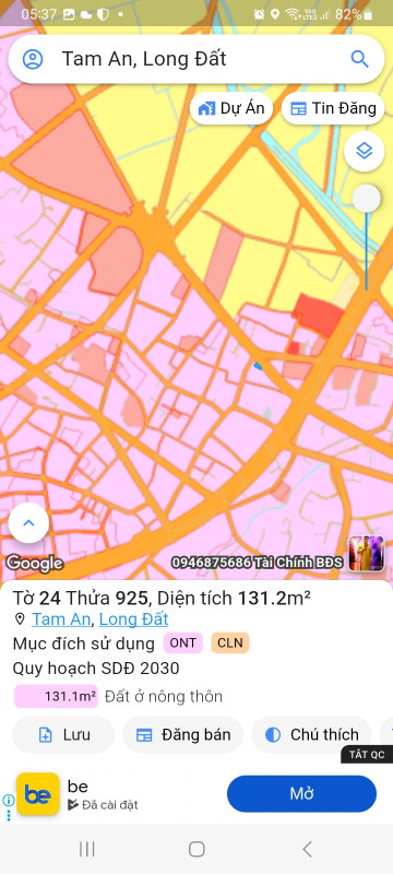 Bán đất 131.1m² ngang 21m giá 2.45 tỷ tại Xã Tam Phước Huyện Long Điền