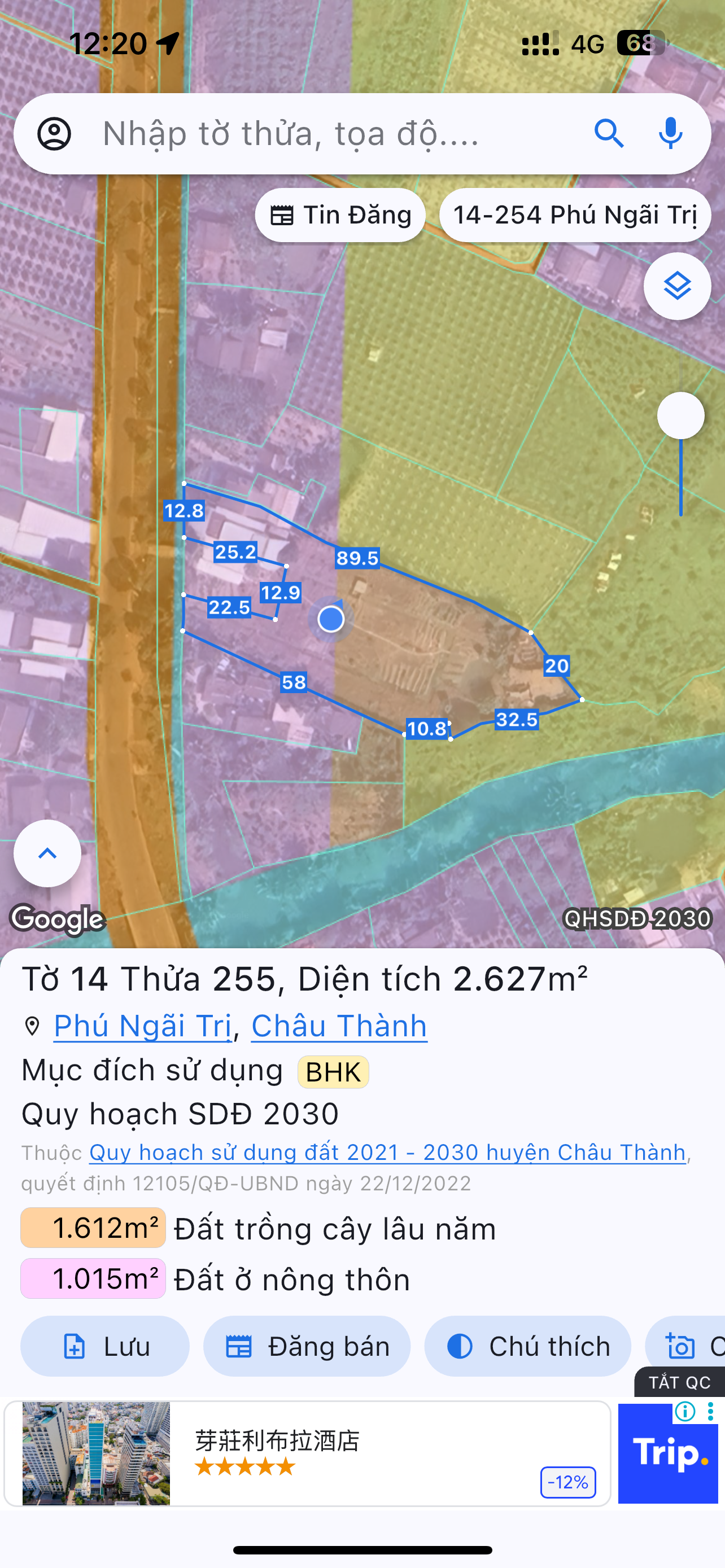 Bán nhà 3000m² có sẵn 310m² thổ cư ngang 35m giá 6.7 tỷ tại Xã Tầm Vu