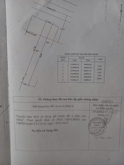 (L689) Đất (có nhà) mặt tiền Tỉnh Lộ 2, xã Tân An Hội, dt 236m2, thổ 183m2, giá 3 tỷ 600