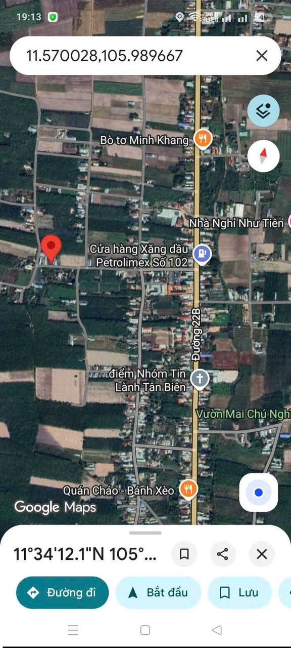Bán đất 517m² ngang 11m giá 495 triệu tại Xã Tân Biên