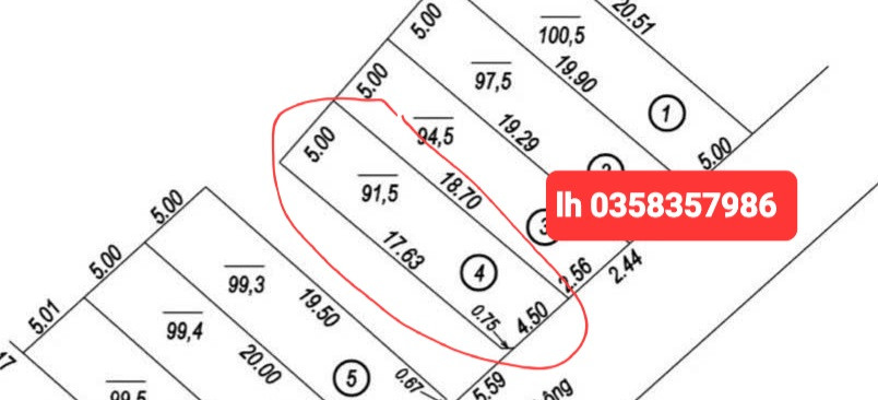 Bán đất 91.5m² ngang 5m giá 580 triệu Xã Tân Cương