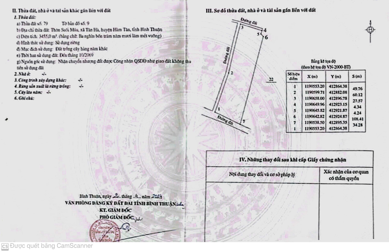 Bán đất 3477m² 2 tỷ tại Xã Tân Hà Huyện Hàm Tân