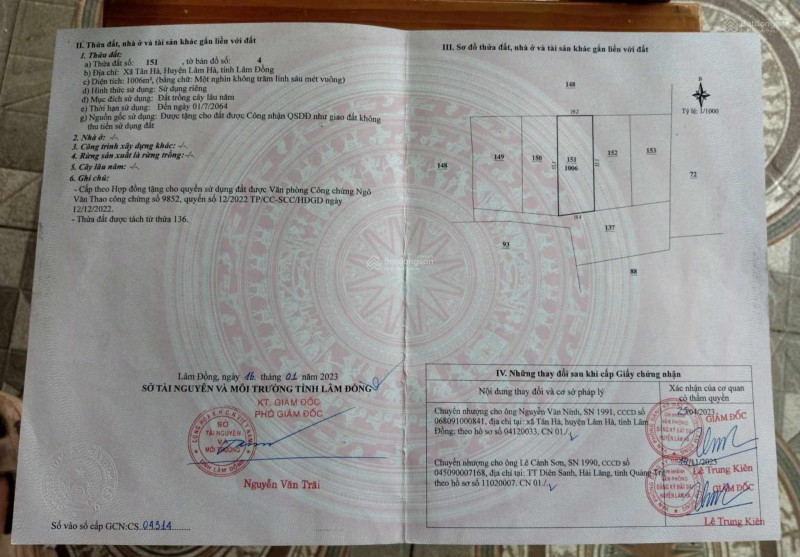 Cần bán một sào xã Tân Hà